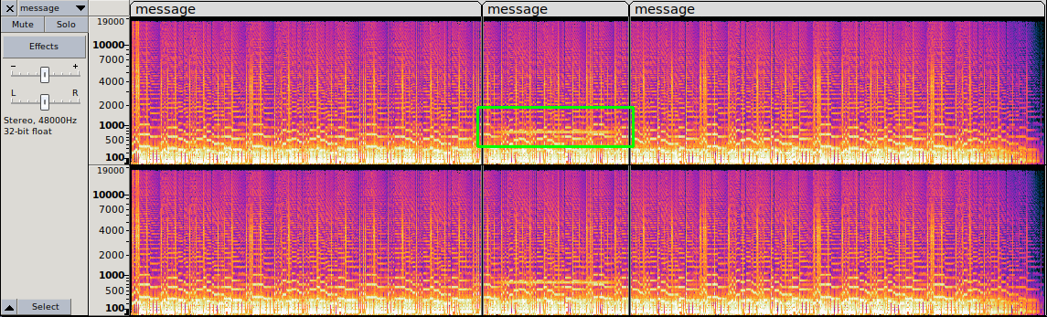 I find an anomaly in the spectrogram