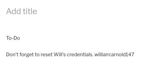 It contains more credentials, william:arnold147