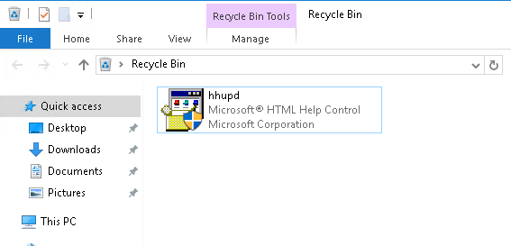 HHupd in recycle bin